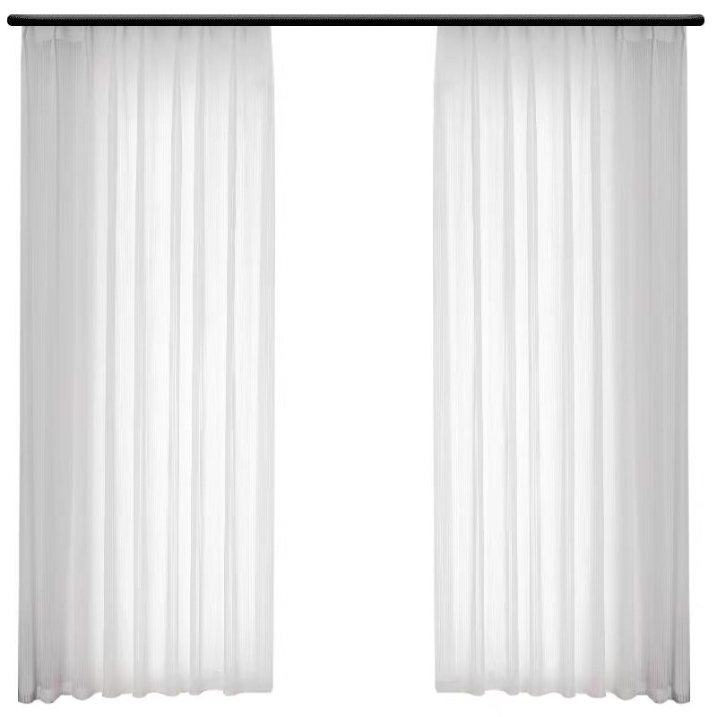T0389 translucent semi-transparent vertical louver chiffon white gauze simple Nordic modern living room balcony bedroom gauze curtain light curtain