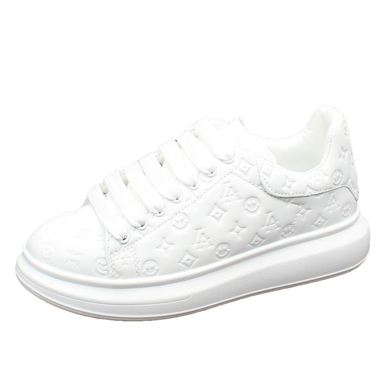 2025 Trendy printed low-top canvas shoes for men and women new style thick-soled couple style lightweight and casual sports shoes new design