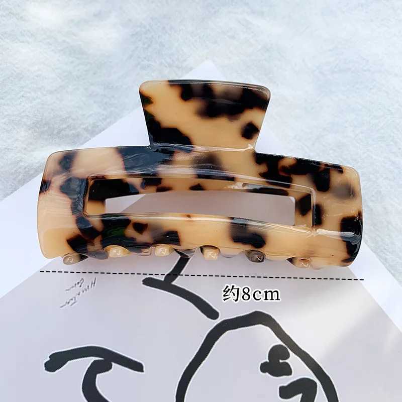 Retro Crab Hairpin Womens 8cm Large Hair Claw Marble Square Hollow Acetate Hairpin Womens Hairpin Y2504012