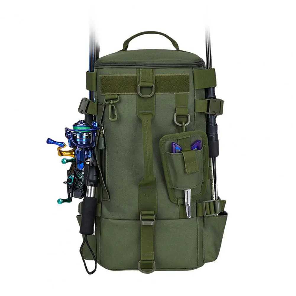 Fishing Backpack with Rod Holders Heavy-duty Fishing Bag Capacity Waterproof Fishing Backpack with Rod for Outdoor for Camping Z250411