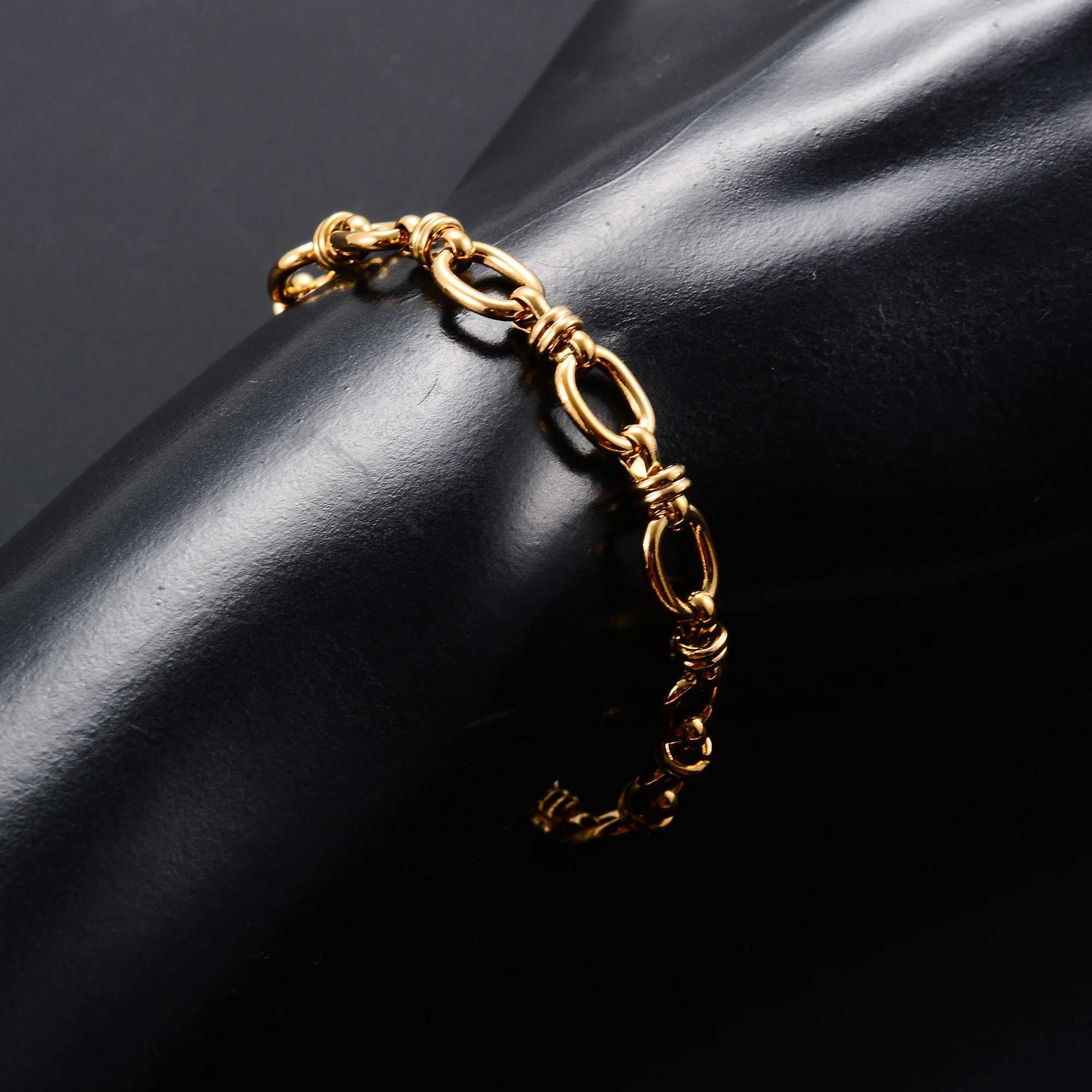 6.5mm Punk Handmade Stainless Steel Bracelet Link Oval Chain for Women Men Rock Boy Hand Chain Wristband Anklets Metal JewelryC250411
