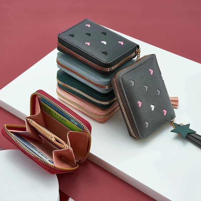 Womens wallet womens mini short tassel wallet cute zipper Pu leather coin wallet womens handbag wallet Z250411