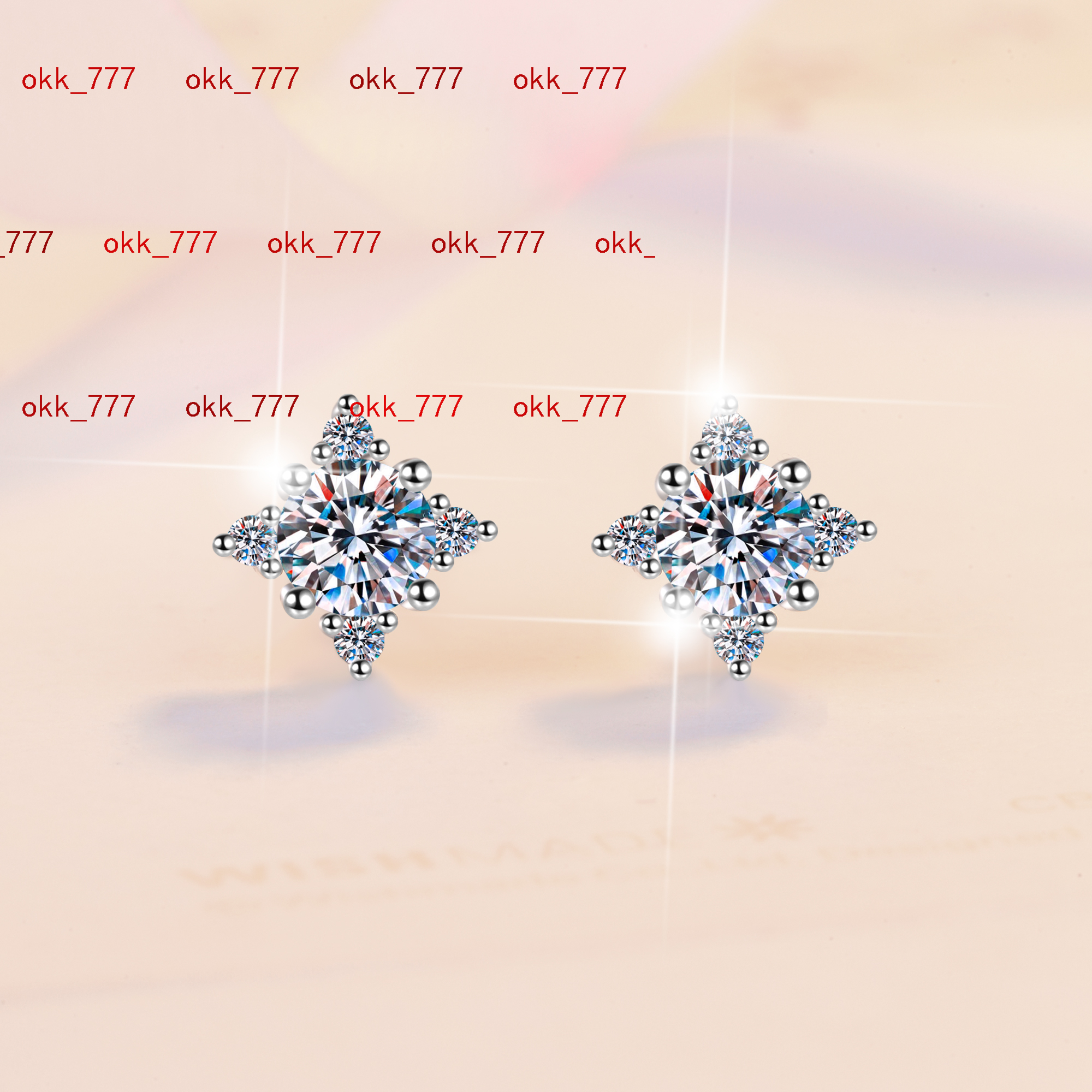 Fine Jewel Premium Minimalist Star Earrings Diamond S925 Sterling Silver VVs1 Moissanite Earrings of Wedding Engagement
