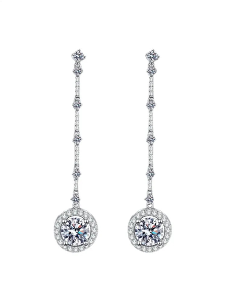 MoisaLuxe Official Store Plata Sterling 925 Silver Long Tassel Round Bag Earrings for Women Hoops Piercing Day Gift 250411