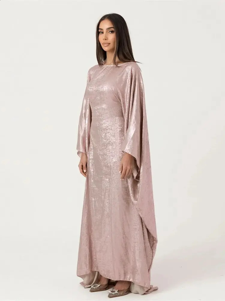 Batwing Butterfly Satin Khimar Abaya Dubai y Muslim Maxi Dress Kaftan Abayas Womens Ka Caftan Robe Tank Top 250411