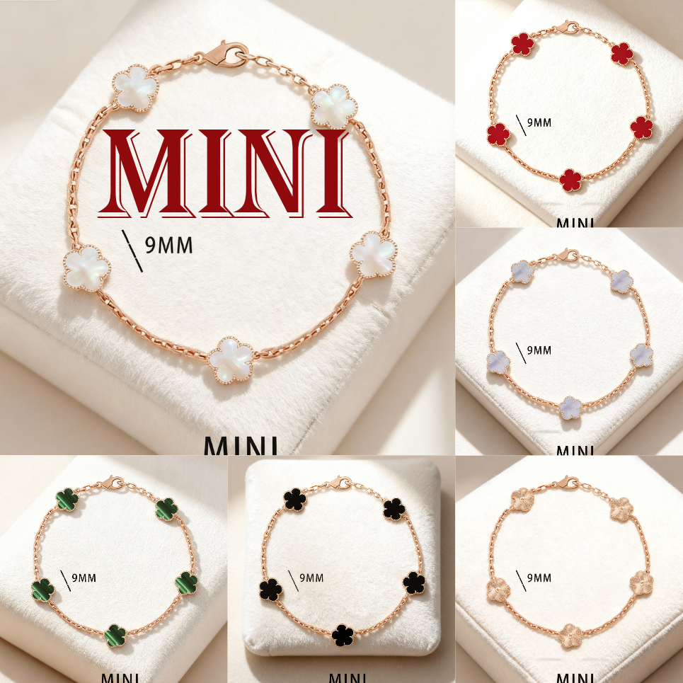 9mm bangles designer gold jewelry woman clover bracelet luxury mini flower bracelet good luck rose gold bangle mother of pearl bracelet fashion bracelet designer