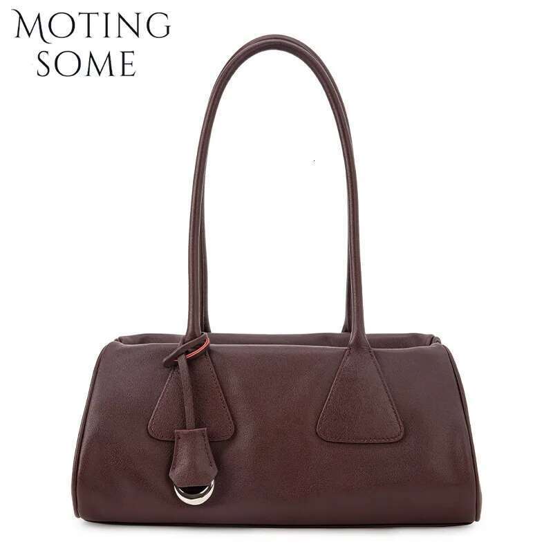 Motingsome Boston Bags Women Frist Layer Cowhide Crossbody 2025 New Retro Underarm Shoulder Pillow Bag Bowg Tote Purses
