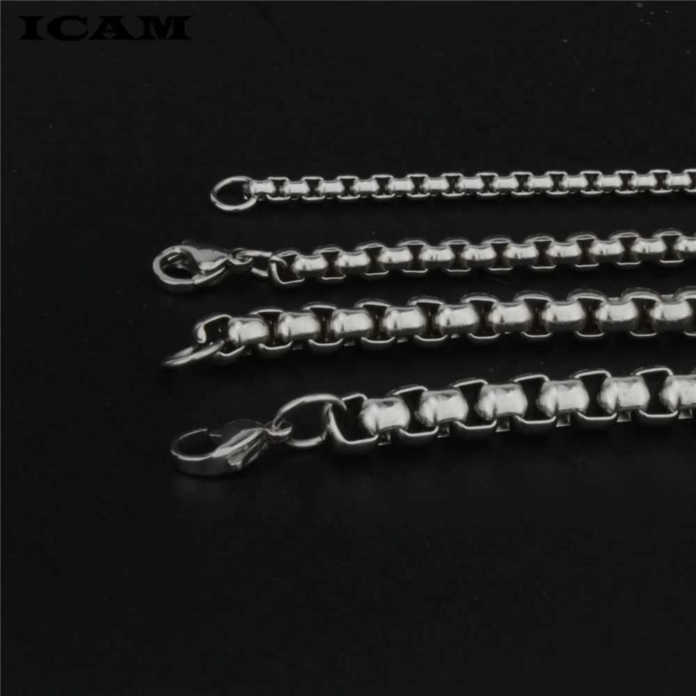 ICAM pulseira masculina Stainless Steel 2/3/4/5mm Box chain bracelets Square Rolo Bracelet bangle MEN jewelry gift Good qualityC250411