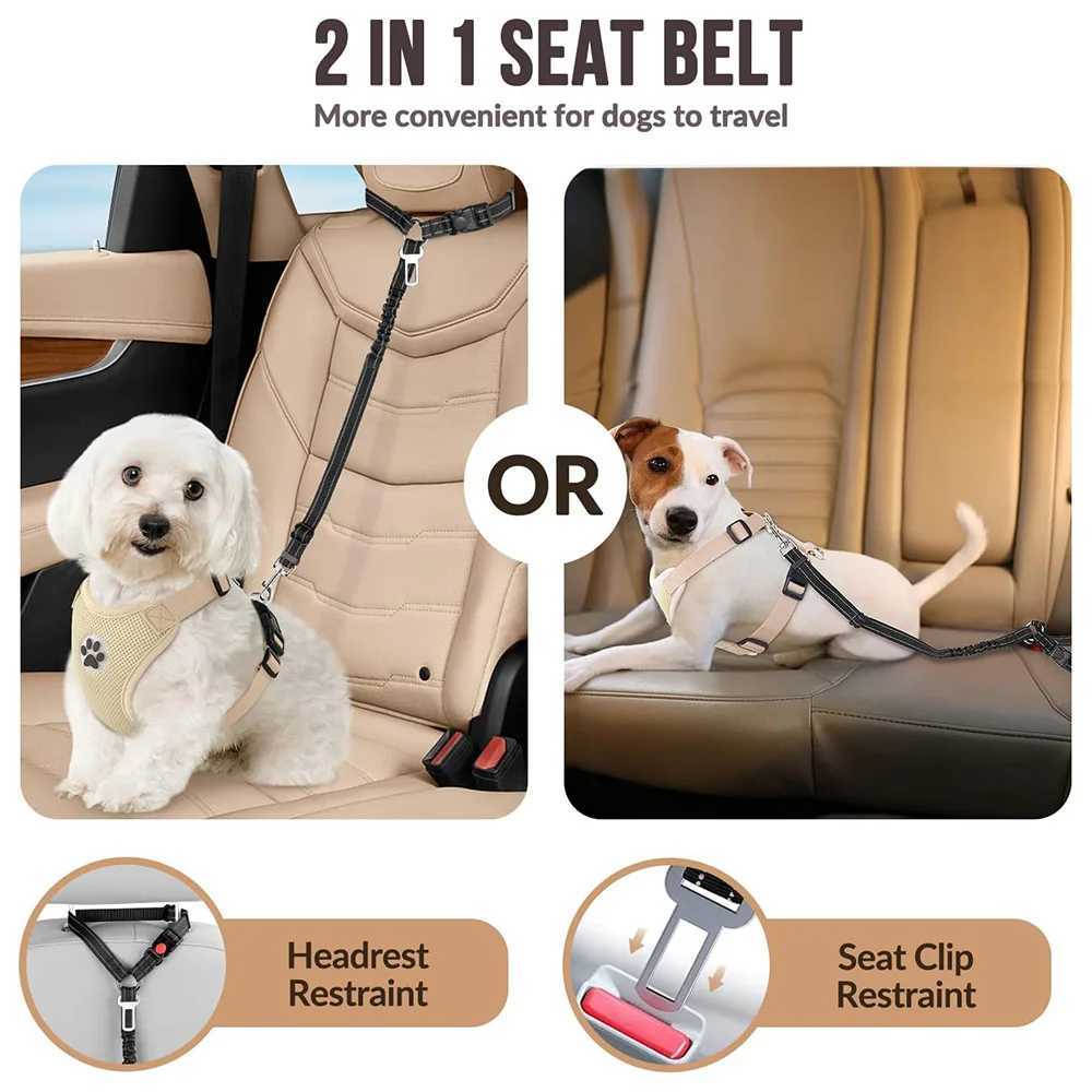 Mti function dog seat with solid 3-in-1 dog harness pet car seat with adjustable seat belt cat and dog collar Y250412