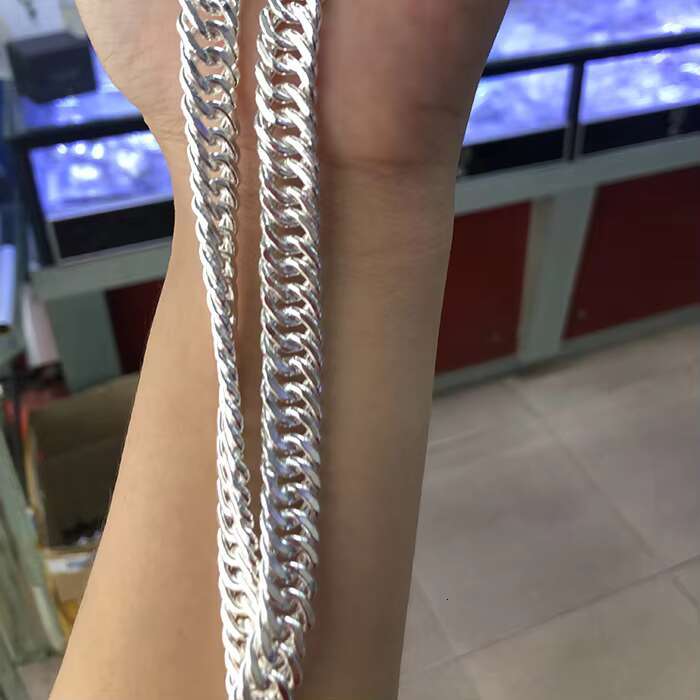 22 Inch Necklace No Stones GTD Signature Miami Cuban in White Gold /rose Gold