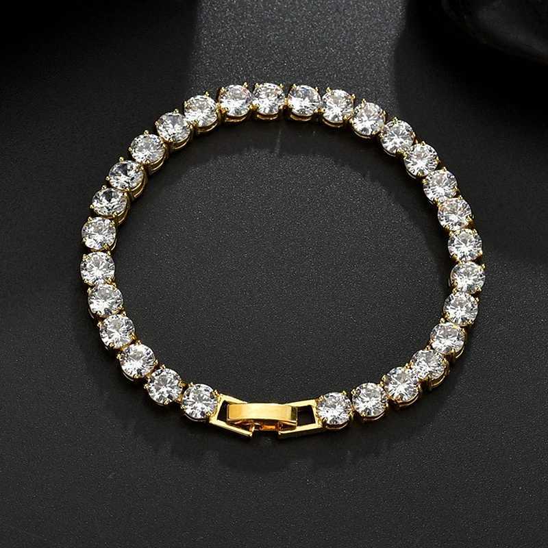 316L Stainless Steel 2025 New Fashion Waterproof Jewelry Minimalism Embed Zircon 3 Colors Charm Chain Tennis Bracelets For WomenC250411