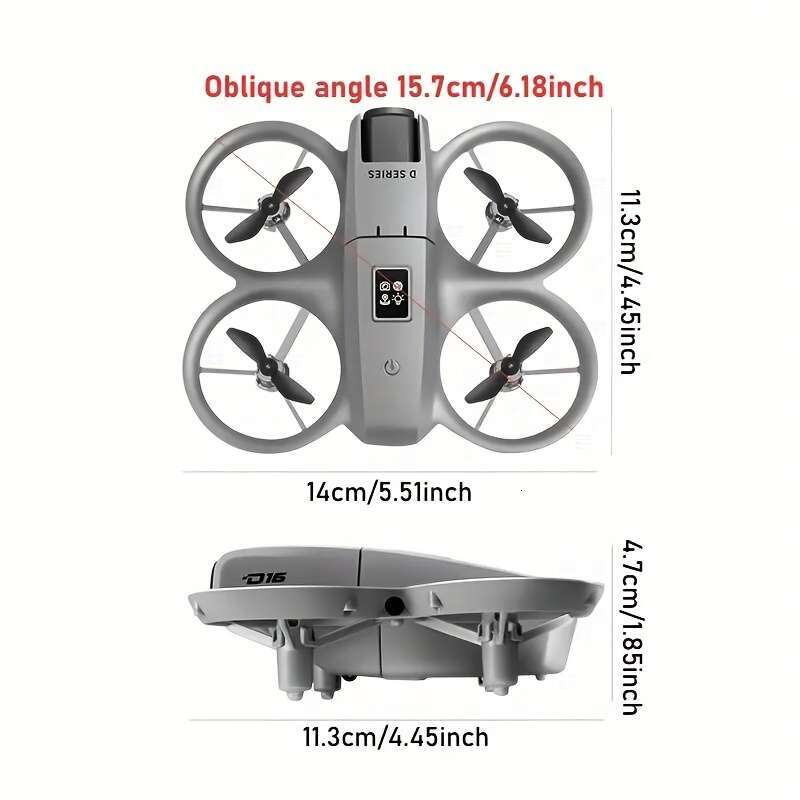 D16 SEREE 4K Adultos 2.4G Wifi Fpv Dual High-Definition Cameras Endurance Optical Flow Positioning LED Drone, Remote Control RC Quadcopter 360 ° 3D Fl