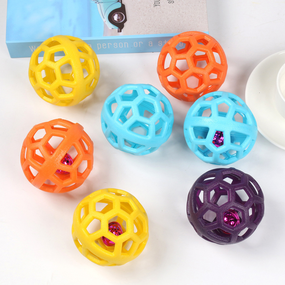Pet toys bite hard hollow ball TPR plastic ball toy Teddy Shiba Inu Golden Haired Bell Ball Dog toy