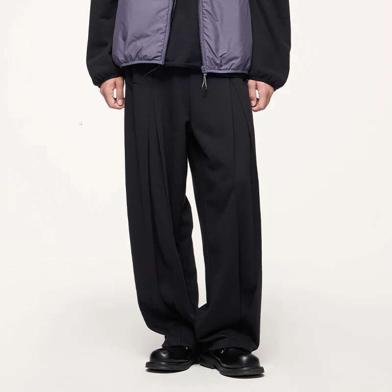 Casual Solid Sweatpants Unisex Oversized Wide Leg Streetwear Loose Straight Pants Mens Trousers