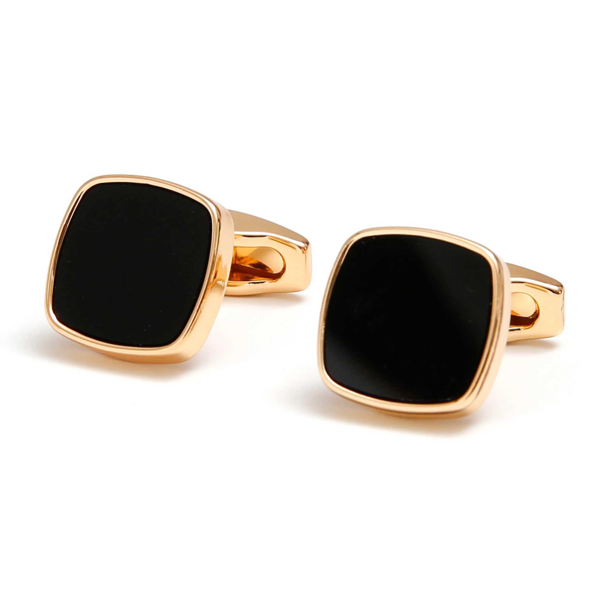 Mens cufflinks 2023 TOMYE XK23010 classic casual black gold square button formal dress shirt cufflinks wedding giftT250412