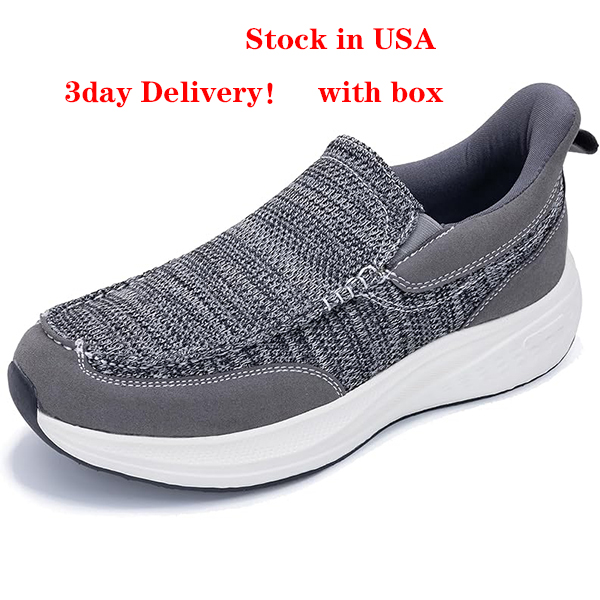 Designer Shoes High Quality Men Walking Shoes Hands Free Slip On Causual Loafers Comfortable Canvas Lightweight Platform Sneakers