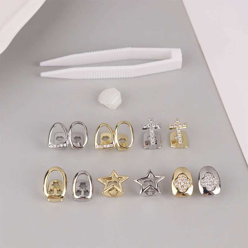 Hip hop single tooth flame tooth hat punk metal grill hat cosplay party tooth grill W250412