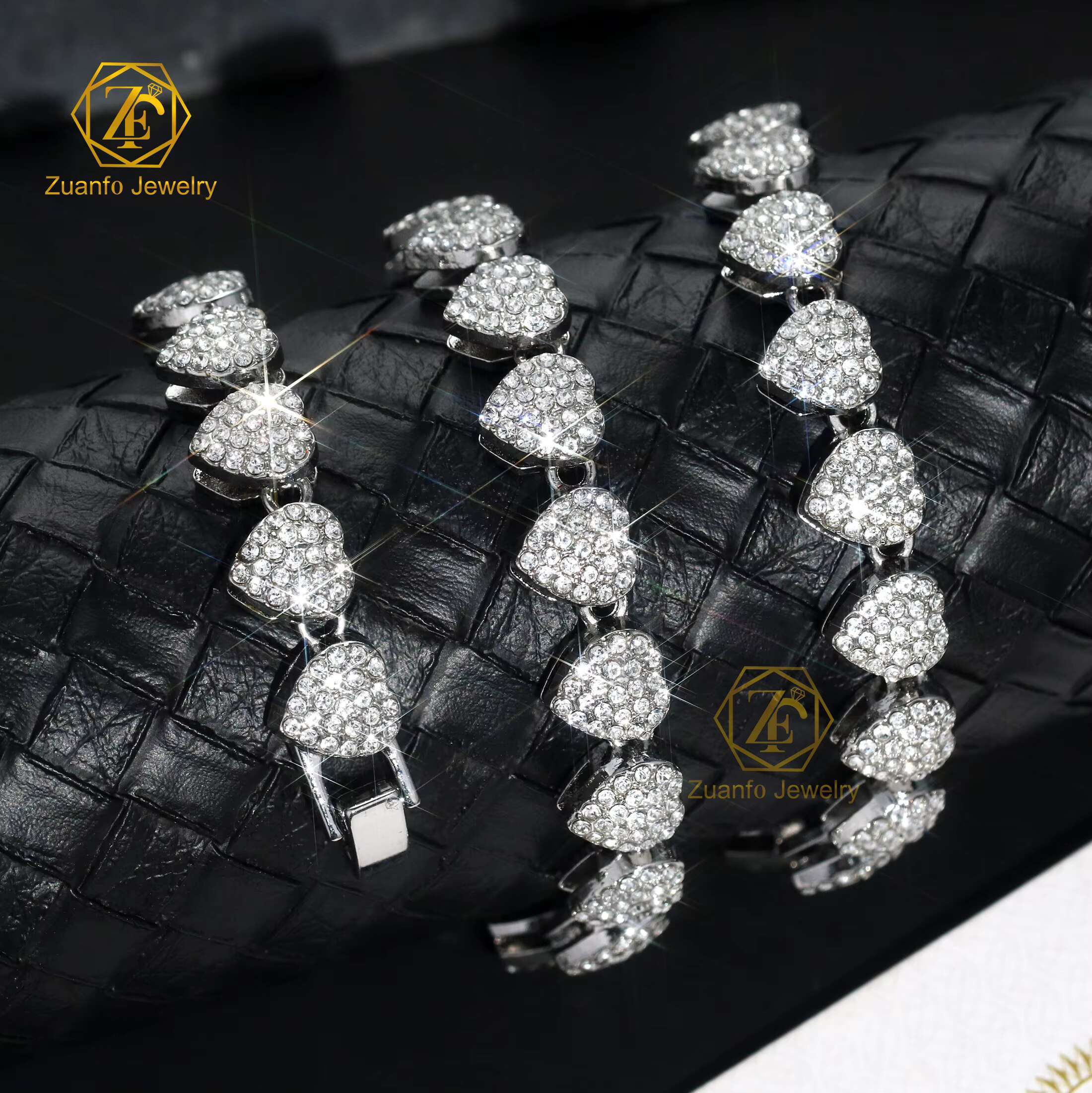 10 12 14 20 mm Heart 925 Sterling Silver Gold Plated Men Necklace Iced Out Hiphop Jewelry Diamond Moissanite Cuban Link Chain