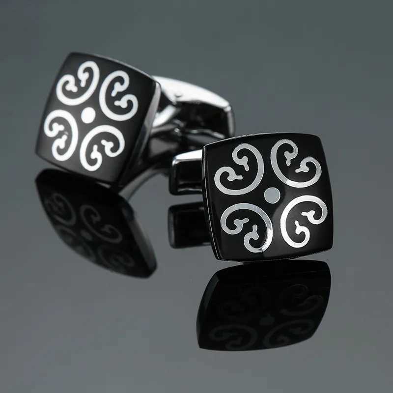 Fashion mens cufflinks stainless steel business cufflinks mens steel stamped cufflinks hand carved mens jewelryT250412