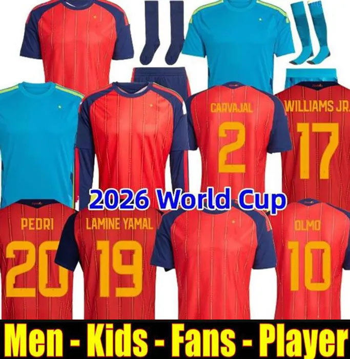 Spain 2026 2027 Soccer Jersey MORATA FERRAN CARVAJAL 26 27 National Team Football Shirt 2026 Men Kids Kit LAMINE YAMAL Camisetas Espana RODRI OYARZABAL FINAL