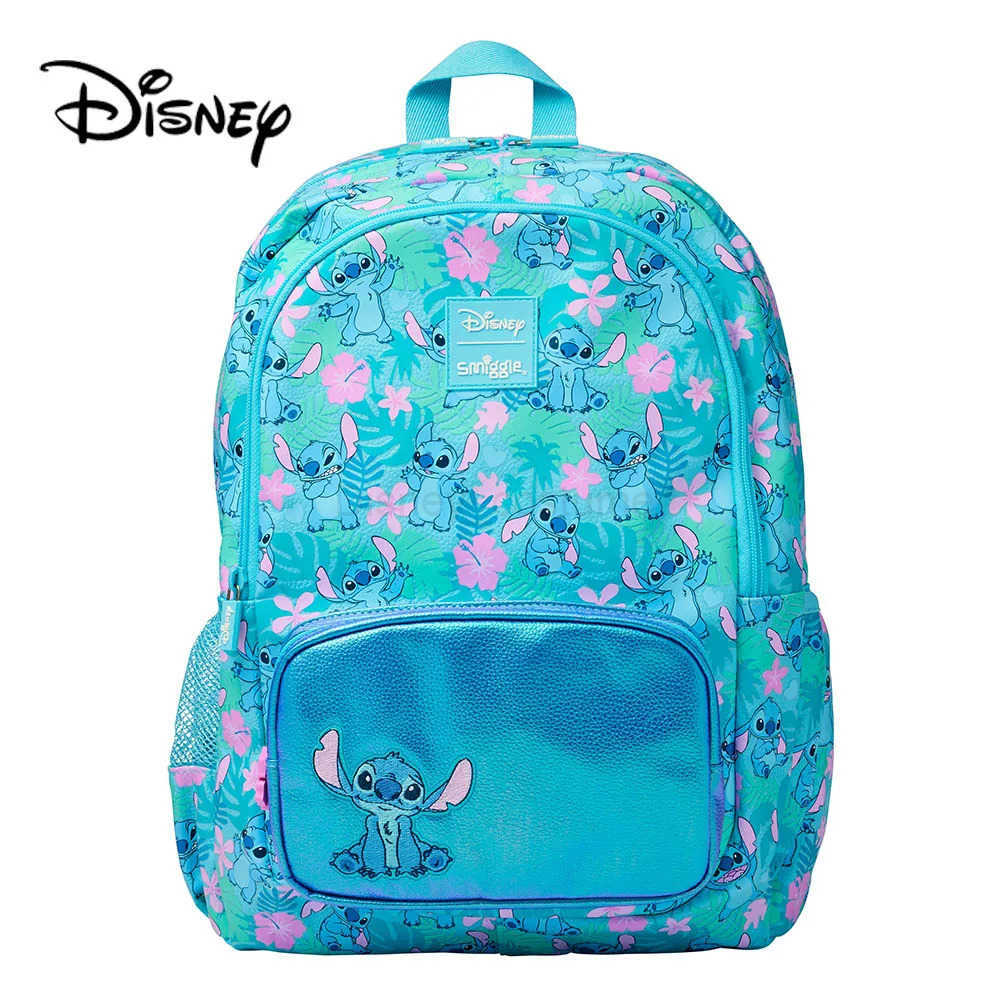 Disney Stitch Australian Smiggle ChildrenS Learning Stationery Backpack Lunch Bag Pencil Box Water Cup Anime Backpack Gift X250412