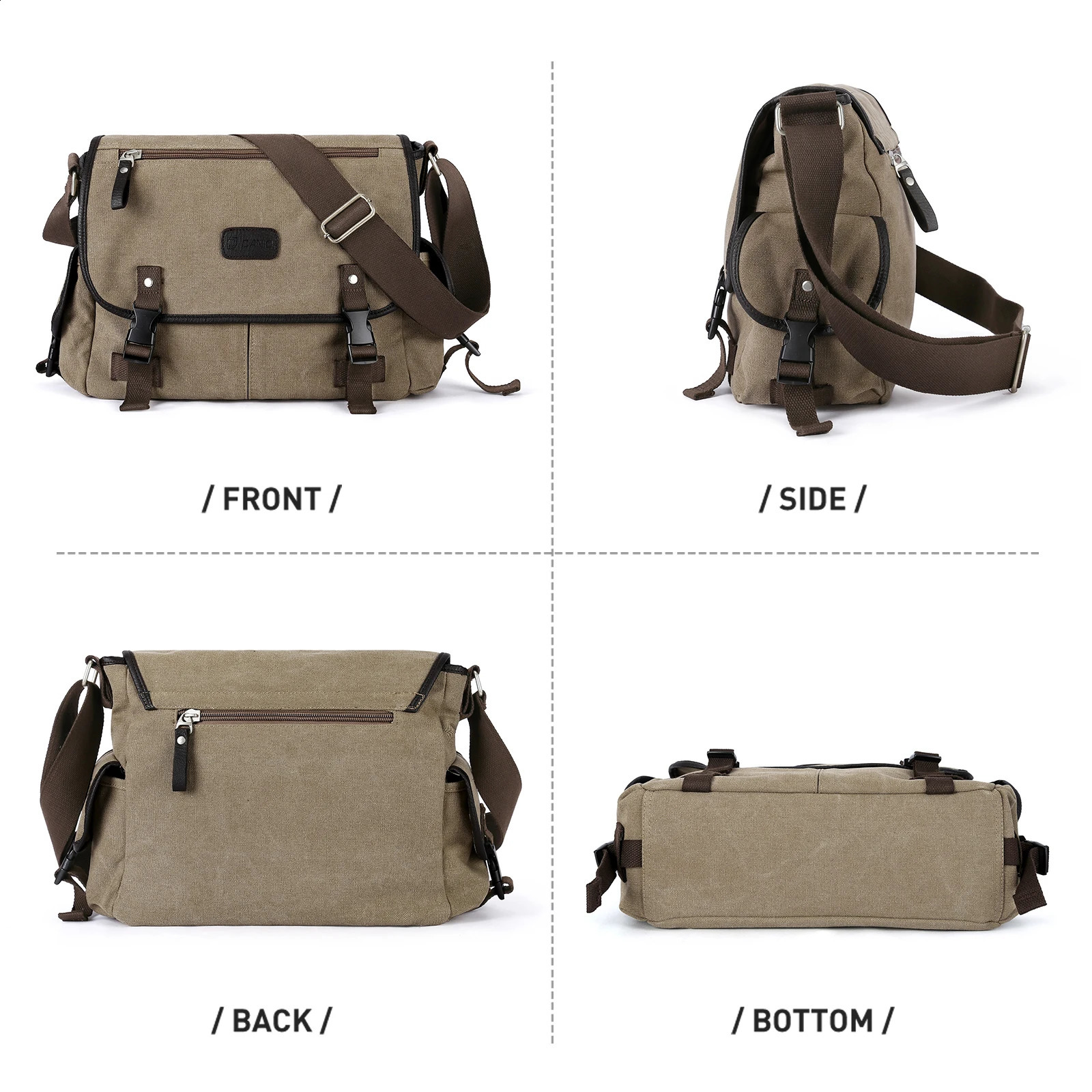 Mens messenger bag fashionable school bag daily large notebook bag multifunctional shoulder bag 250411