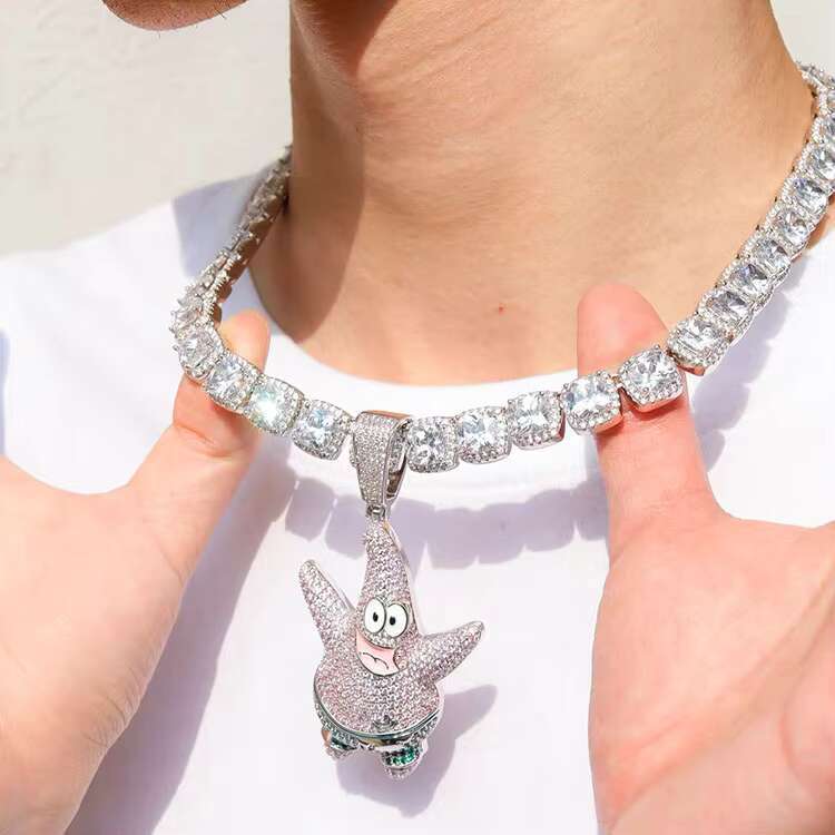 Customized 10mm Wide Sterling Silver Tennis Chain VVS D Color Moissanite Diamond Bracelet Perfect Anniversary Gift Necklace