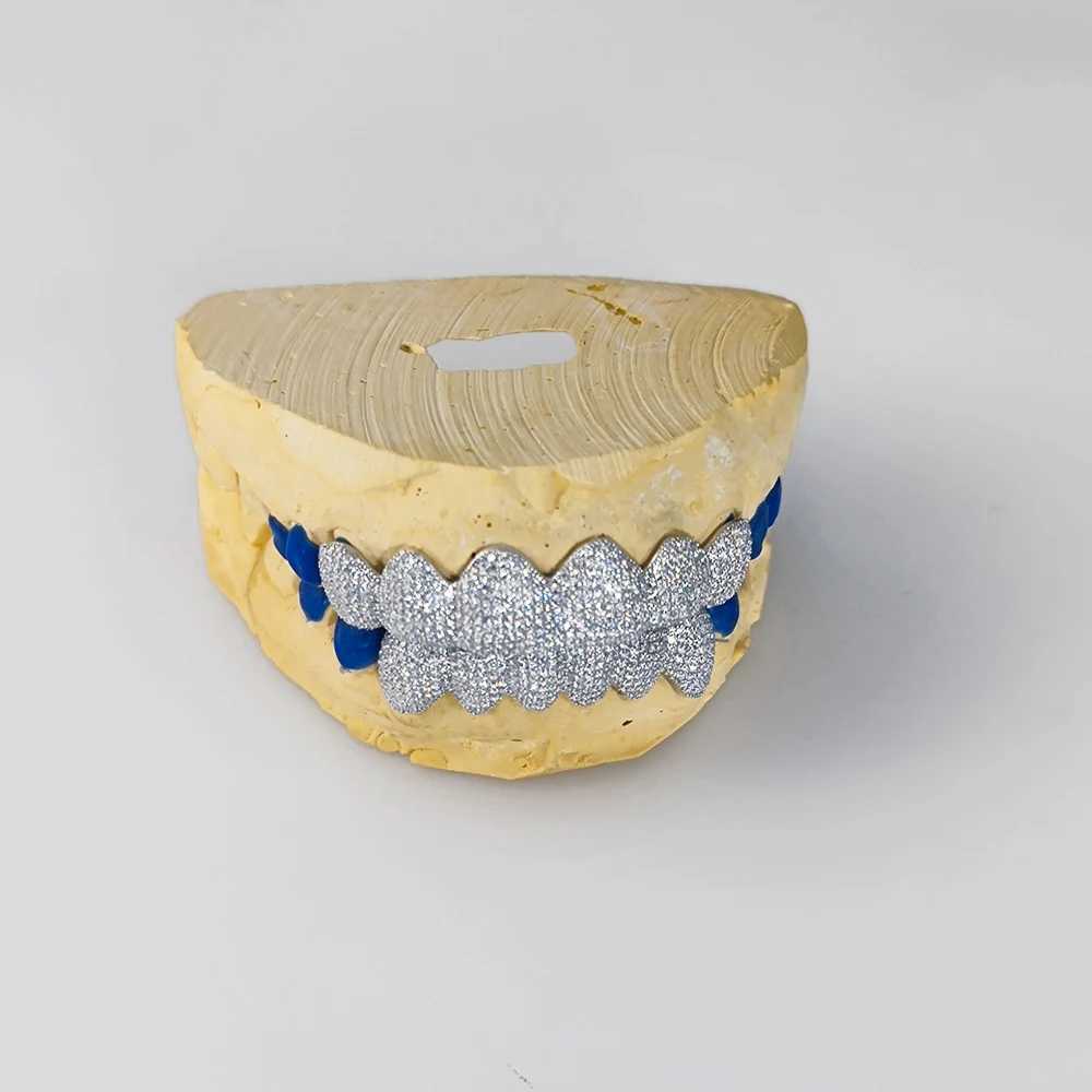 Hot selling custom personalized teeth purity VVS Mo silica diamond mens ice out grille teeth decoration W250412