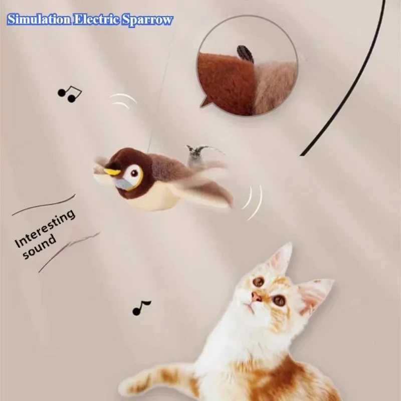 Hot Cat Interactive Toy Cat Claw Electric Cat Claw Bird (with Cat Claw) Dog Claw Touch Activation Plush Pet Toy USB Charging Y250412