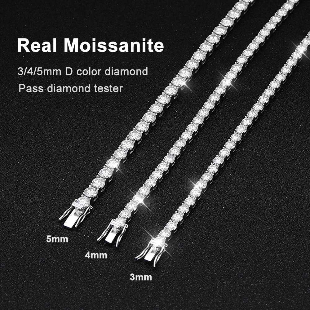 KNOBSPIN D VVS1 Moissanite Tennis Bracelet Original s925 Sterling Silver Plated 18k White Gold with GRA Bracelets for Women ManC250411