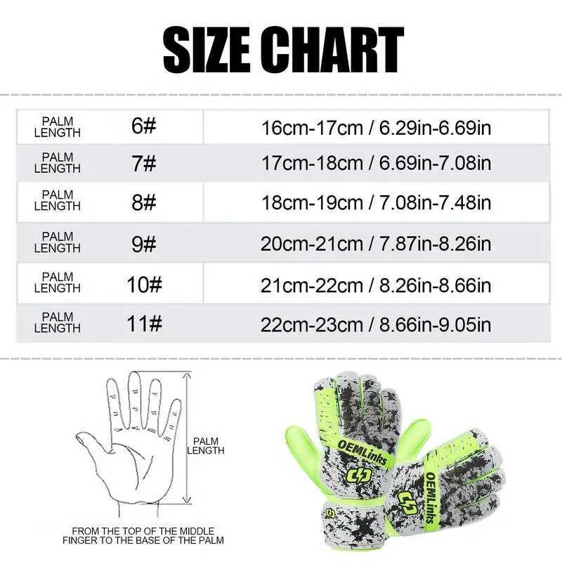 Professional goalkeeper gloves football glove accessories palm training latex football gloves with strong grip size 6-10XJ250412