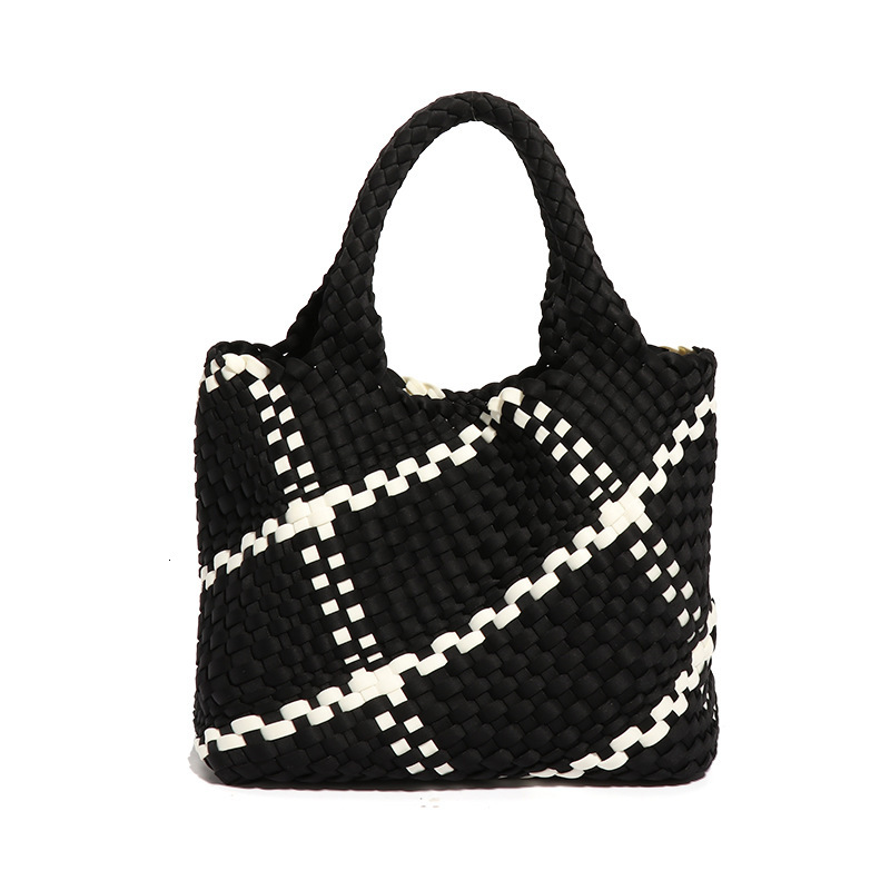 Basket Woven Bag Women's Retro Fashion Large Capacity Handbag Designer PU Leather One-shoulder Tote Bag