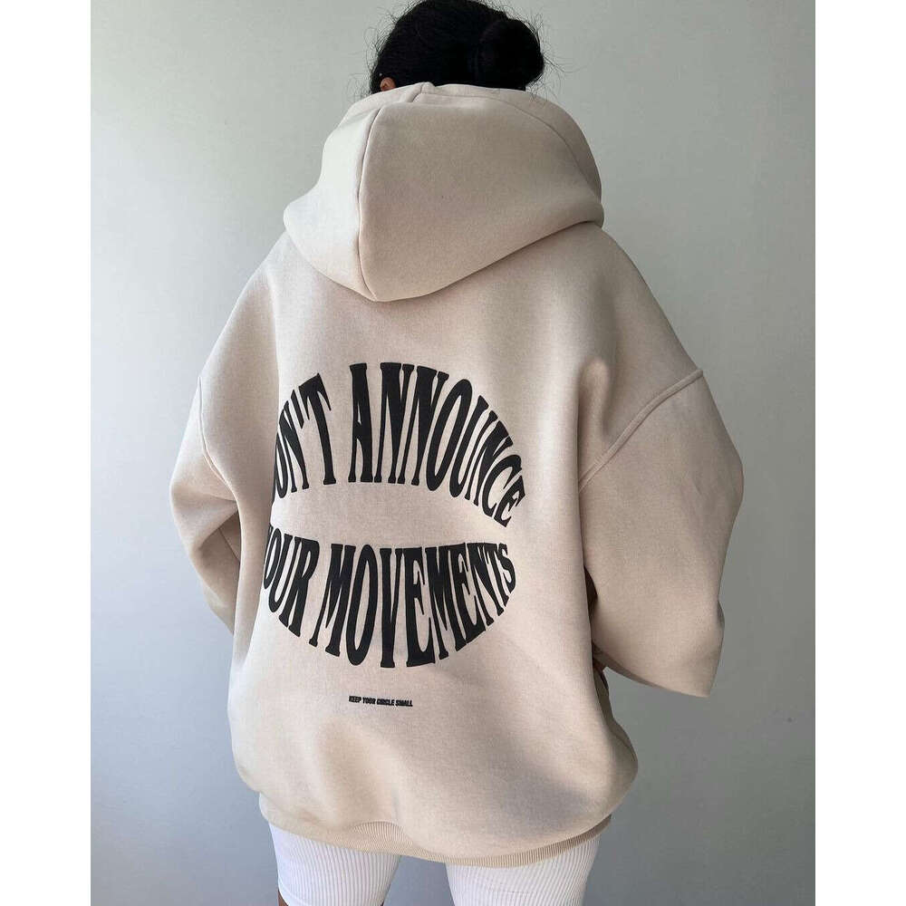 European and American women casual fashion letter printed versatile top long sleeved hooded sweatshirt for women