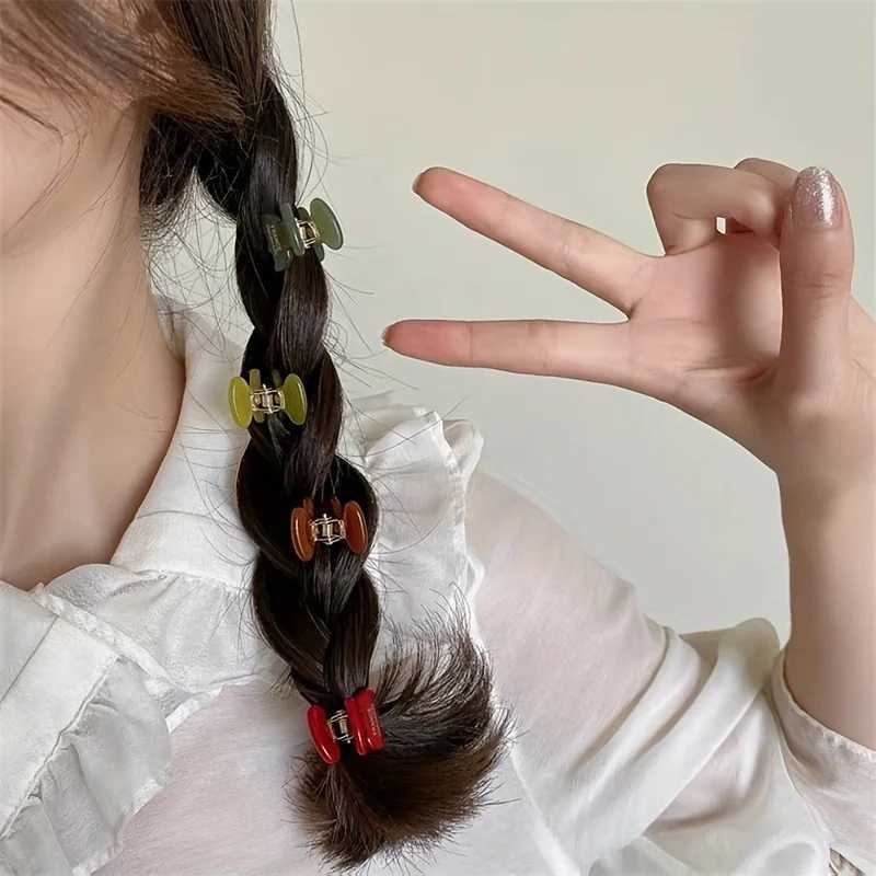 2 pieces/set of mini acetate hair clips claw side clips small-sized shark clips cute and elegant hair clips womens hair clips Y2504012