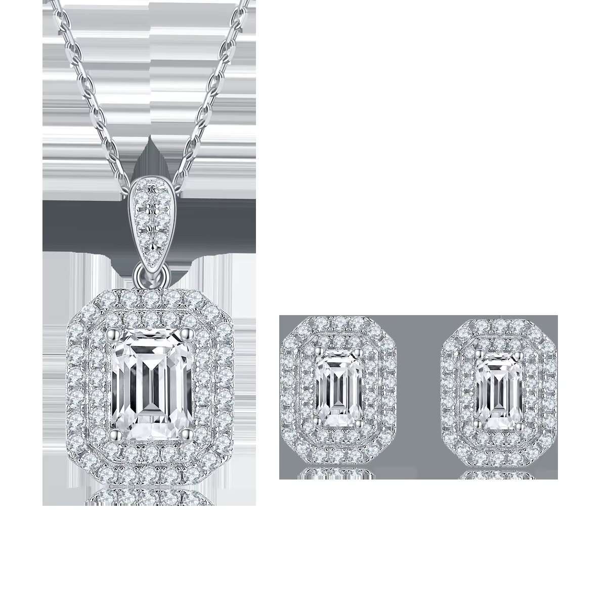 925 Silver Moissanite Pendant Ring for Woman