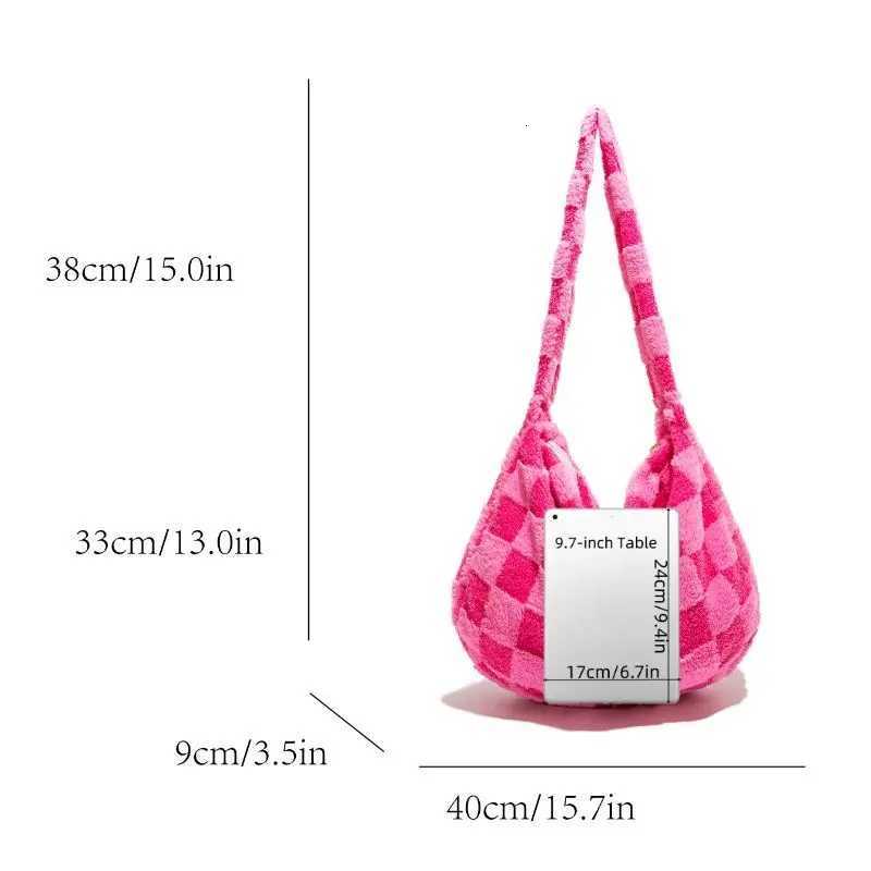 Fuzzy Tote Bag for Wen Fall Winter Plush Soft Shoder Bag Handbag Large Fleece Crossbody Purse for Daily Use Shopping Wor H251111