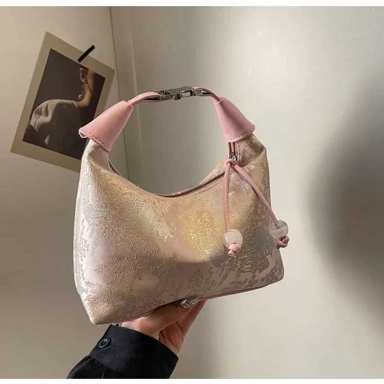 2025 Trendy Exquisite Niche Embroidered Chinese Dumpling Bag for Women - Versatile Single Shoulder Crossbody Handheld StylesW251112