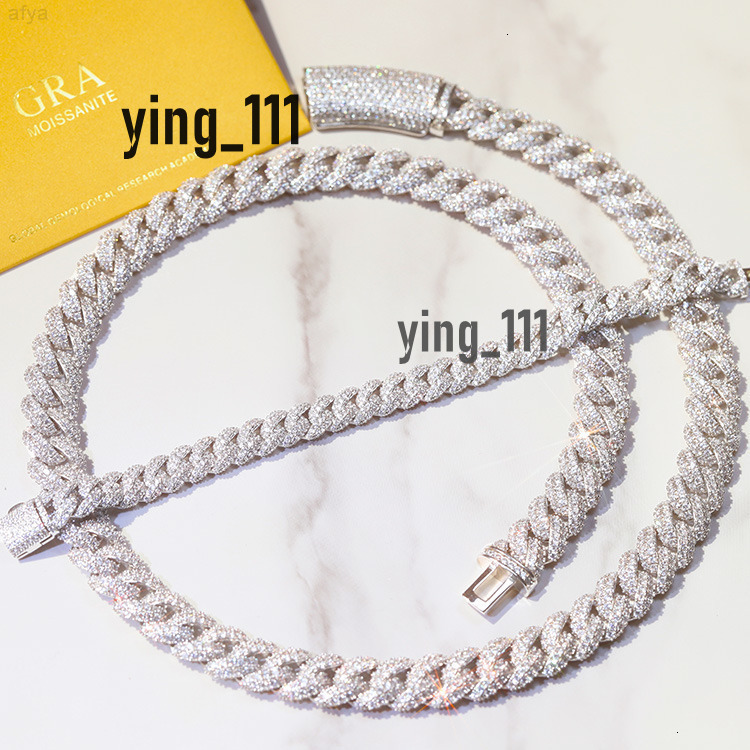 Rts Hip Hop Chain 6mm 9mm 13mm Wide 925 Silver Necklace d Color Moissanite Cuban Link