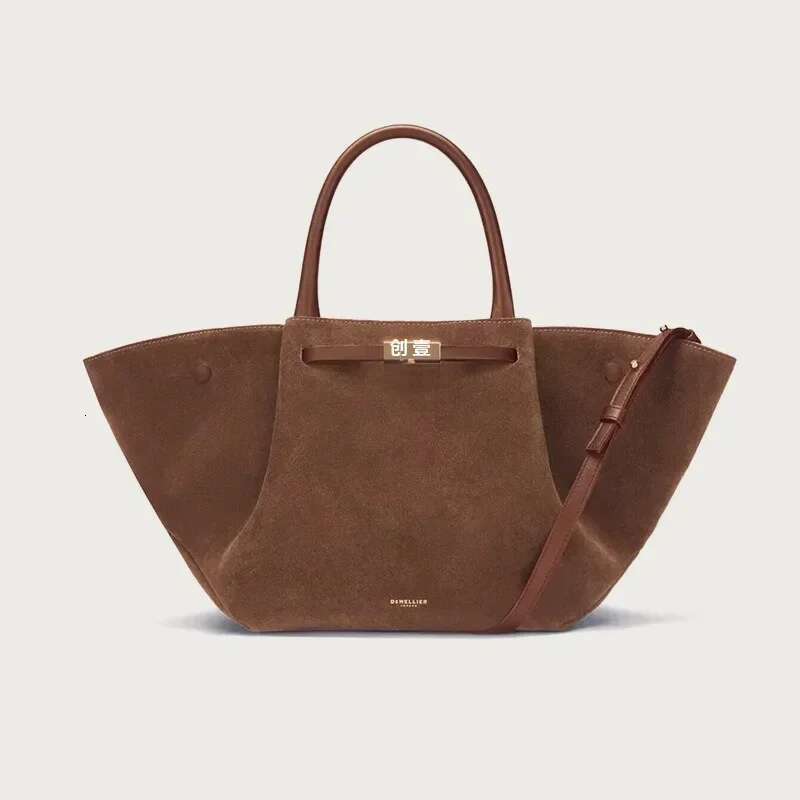 Designer Bag Chamois Suede Leather Large Capacity Brand Design Women's Shoulder Bag Solid High-End Shopping Fashion Ladies Handbag