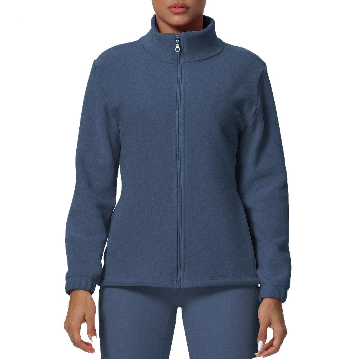 European and American trendy high neck warm and velvet zipper sports jacket, loose yoga clothes, casual and fashionable versatile hoodie for women