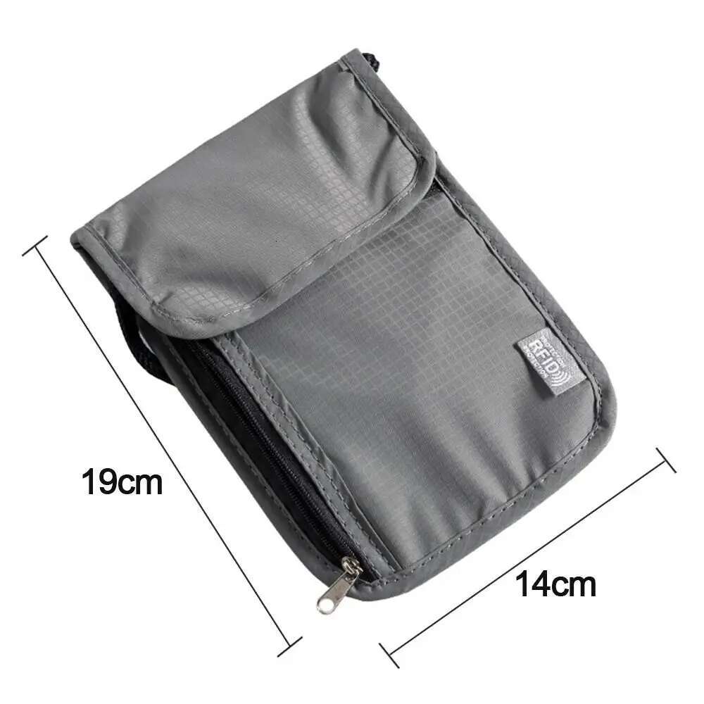 1 Pcs Waterproof RFID Nylon storage bag Travel document passport Bag Neck Wallet Money Document Card Passport Pouch ddmythur