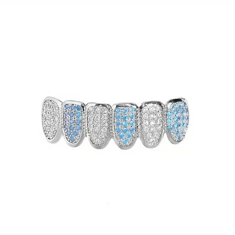 HipHop Bling Full Zircon Bluetooth Grillz Hat suitable for unisex cubic zirconia micro top and bottom grill sets for party Hip Hop jewelry W250412