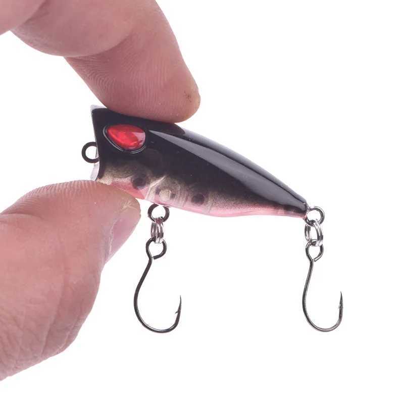1PCS Floating Popper Fishing Lure 40MM 3.5G Mini Topwater Wobbler Crankbait With Hooks Artificiais Hard Bait Pesca Tackle Z250411