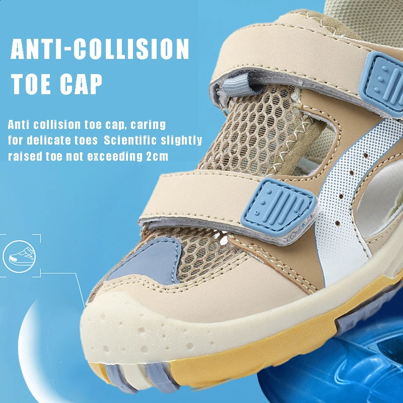 Boys Soft Sandals Fashion Children Shoes Solid Color Baby Sole Anti-slip Anti collision outdoor Girls Sandalias Flat Beach 250411