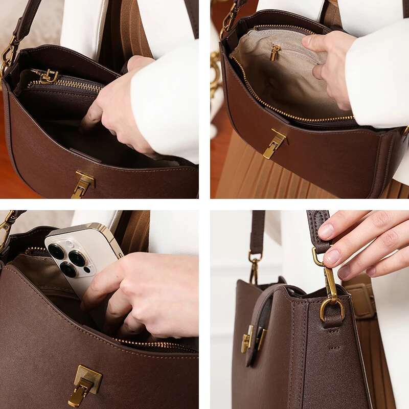 Women Cowhide Genuine Shoulder Bag Ladies Soft Natural Cow Leather Handbag Female Fashion Design Crossbody Bags
