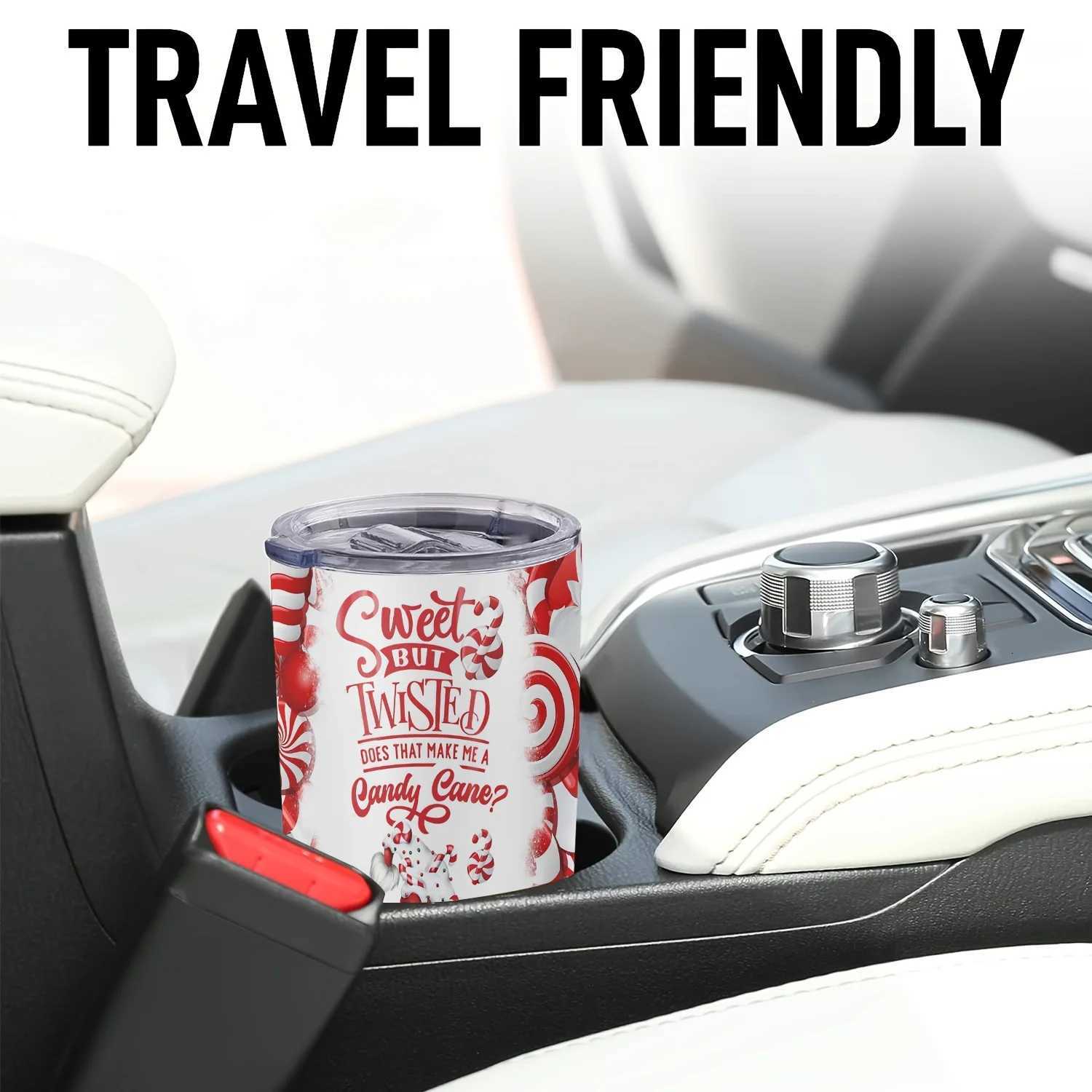 Christmas 20oz Christmas Tumbler with Lid and Straw304 Stainless Steel Double Wall Vacuum Insulated Travel Mug Hot Cold Beverage Cup Y251112