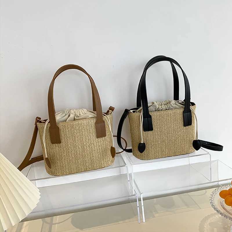 Knitted travel bag Str womens beach bag wrist bag womens handbag womens handbag womens handbag womens handbagXJ250412