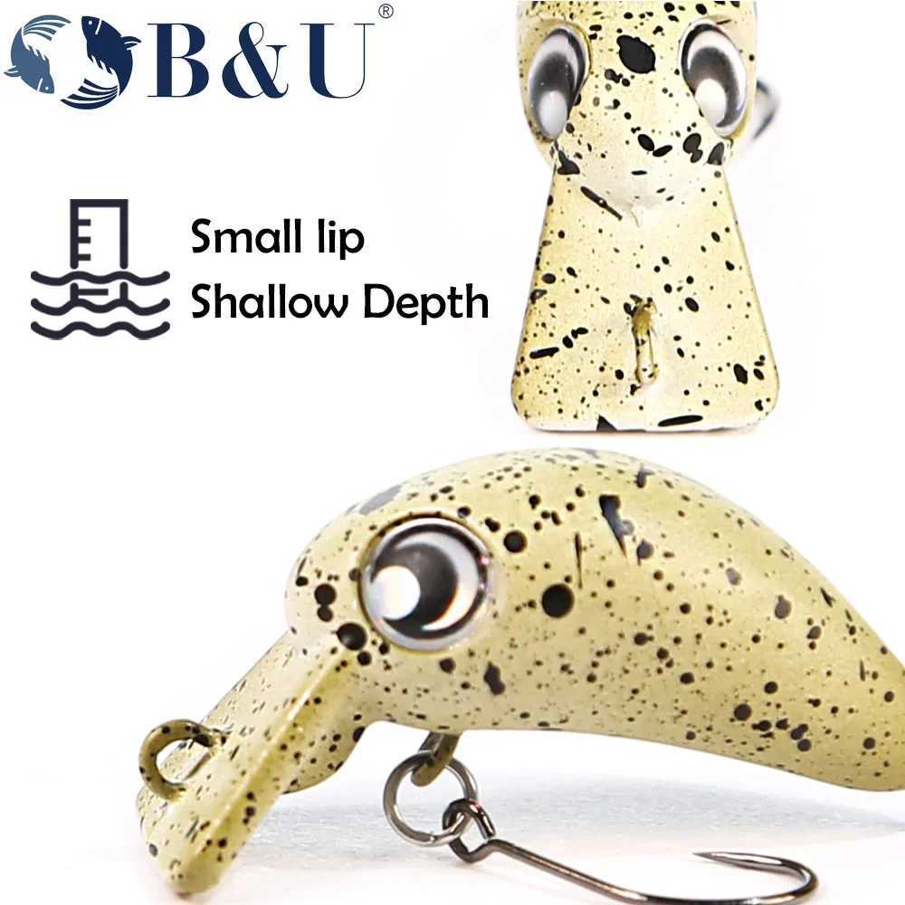 B U Crankbait Micro Slow Sinking Trout Fishing Artificial Hard Baits Freshwater Wobblers Trout And Perch Fishing Lures Z250411