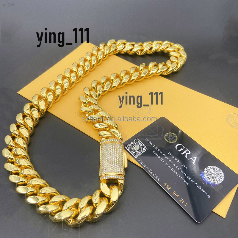 New Hip Hop 18mm Stainless Steel Cuban Link Chain with Moissanite Coupler