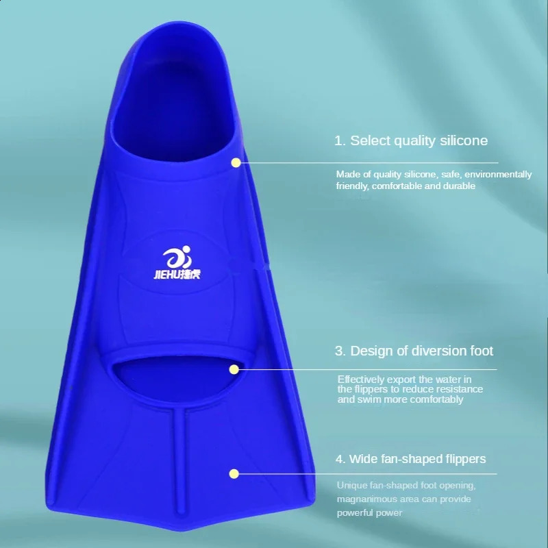 Silicone Fins Kids Adult Training Short Fins Mens Womens Swimming Diving Equipment Fins Diving Fin Swimming Shoes Flippers 250411